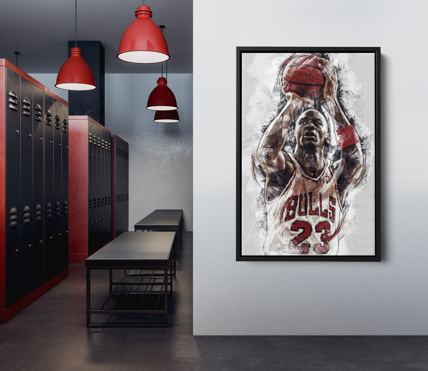 Michael Jordan Art Poster Chicago Bulls Basketball Hand Made Posters Canvas Framed Print Wall Kids Art Man Cave Gift Home Decor