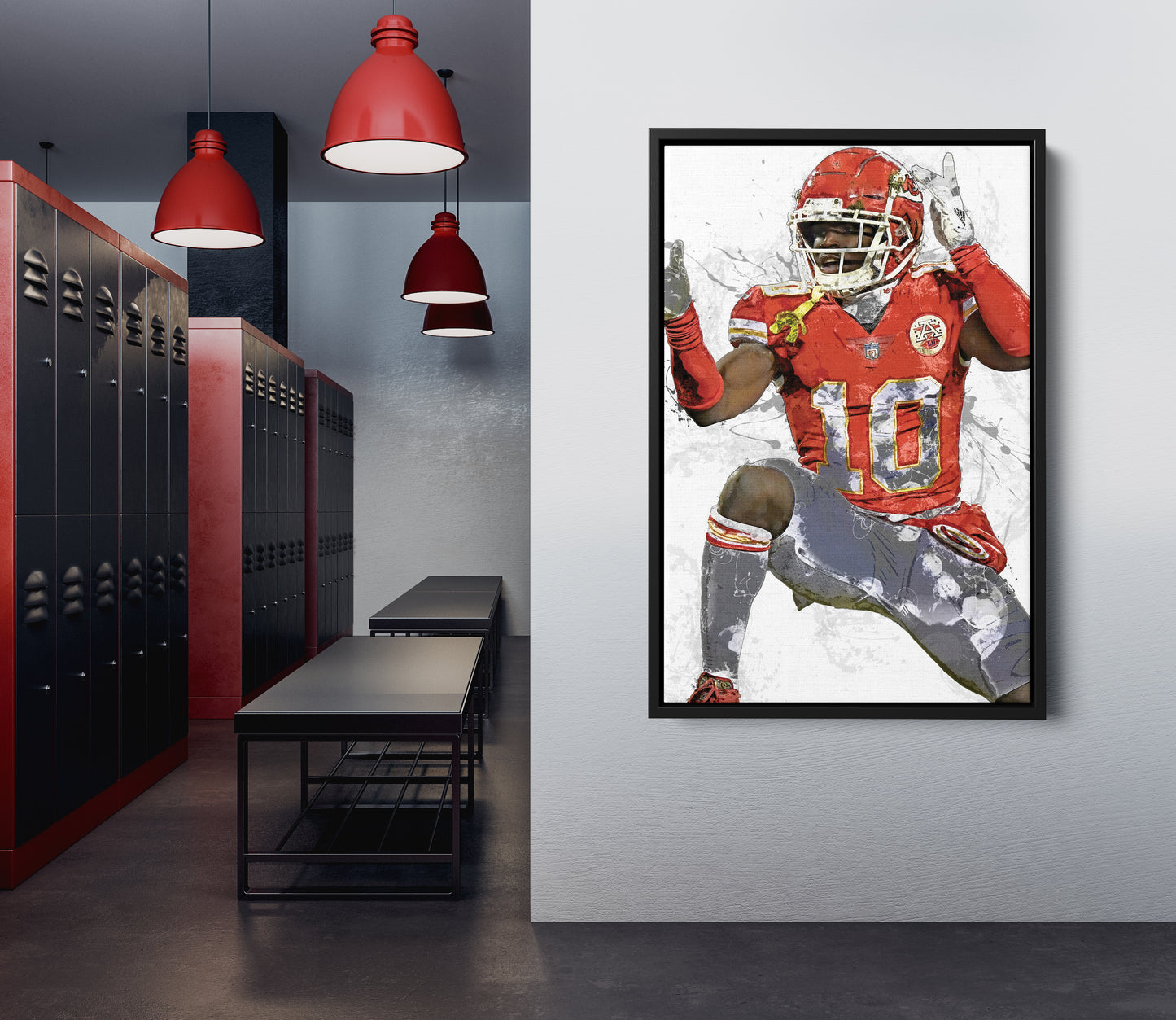 Tyreek Hill Poster Kansas City Chiefs Football Painting Hand Made Posters Canvas Print Wall Art Man Cave Gift Home Kids Decor