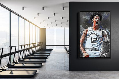 Ja Morant Poster Painting Memphis Grizzlies Basketball Hand Made Posters Canvas Print Wall Kids Art Man Cave Gift Home Decor