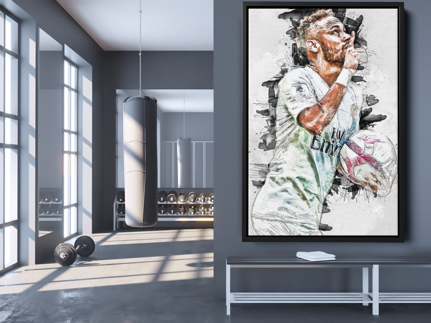 Neymar Poster Paris Saint Germain Soccer Painting Hand Made Posters Canvas Print Kids Wall Art Man Cave Gift Home Decor