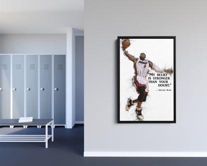 Dwyane Wade Poster Miami Heat Quote Basketball Hand Made Posters Canvas Print Wall Art Home Decor