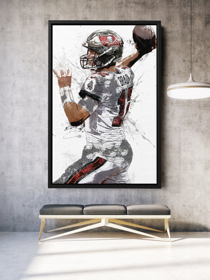 Tom Brady Canvas Poster Tampa Bay Buccaneers Football Hand Made Posters Canvas Print Kids Wall Art Man Cave Gift Home Decor