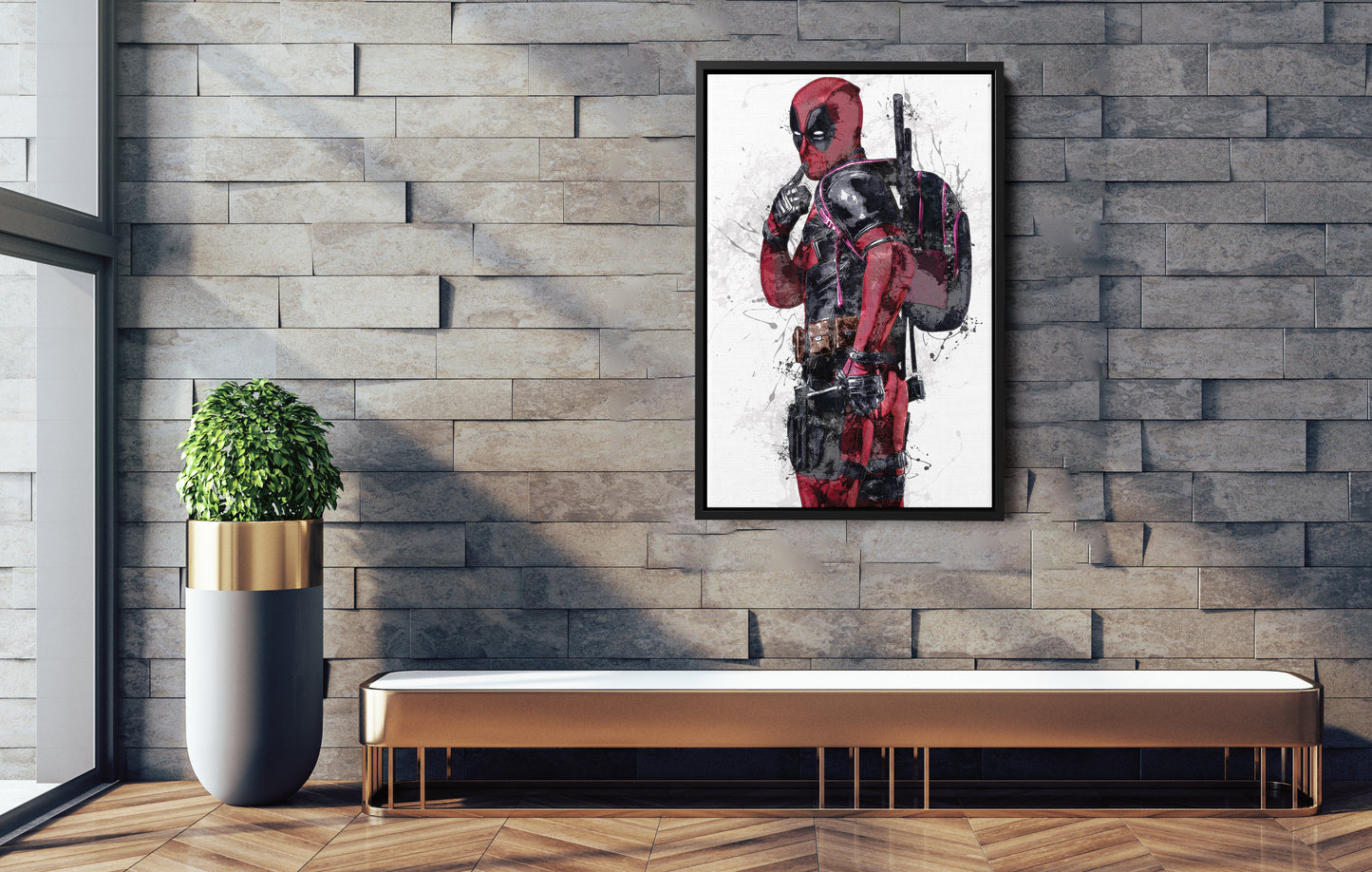 Deadpool Poster Marvel Comics Painting Hand Made Posters Canvas Print Kids Wall Art Man Cave Gift Home Decor