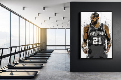 Tim Duncan Poster San Antonio Spurs Basketball Painting Hand Made Posters Canvas Print Kids Wall Art Home Man Cave Gift Decor