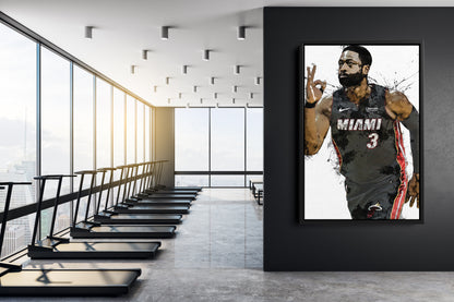 Dwyane Wade Art Poster Miami Heat Basketball Hand Made Posters Canvas Print Kids Wall Art Man Cave Gift Home Decor