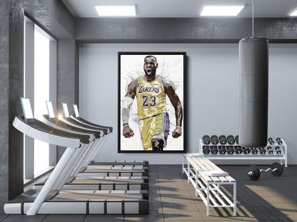 LeBron James Art Poster Los Angeles Lakers Championship Basketball Hand Made Posters Canvas Print Wall Art Man Cave Gift Home Decor