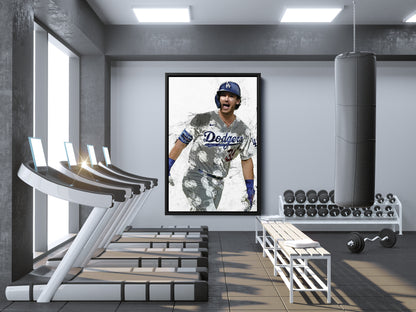 Cody Bellinger Poster Los Angeles Dodgers Championship Baseball Hand Made Posters Canvas Print Wall Art Man Cave Gift Home Kids Decor