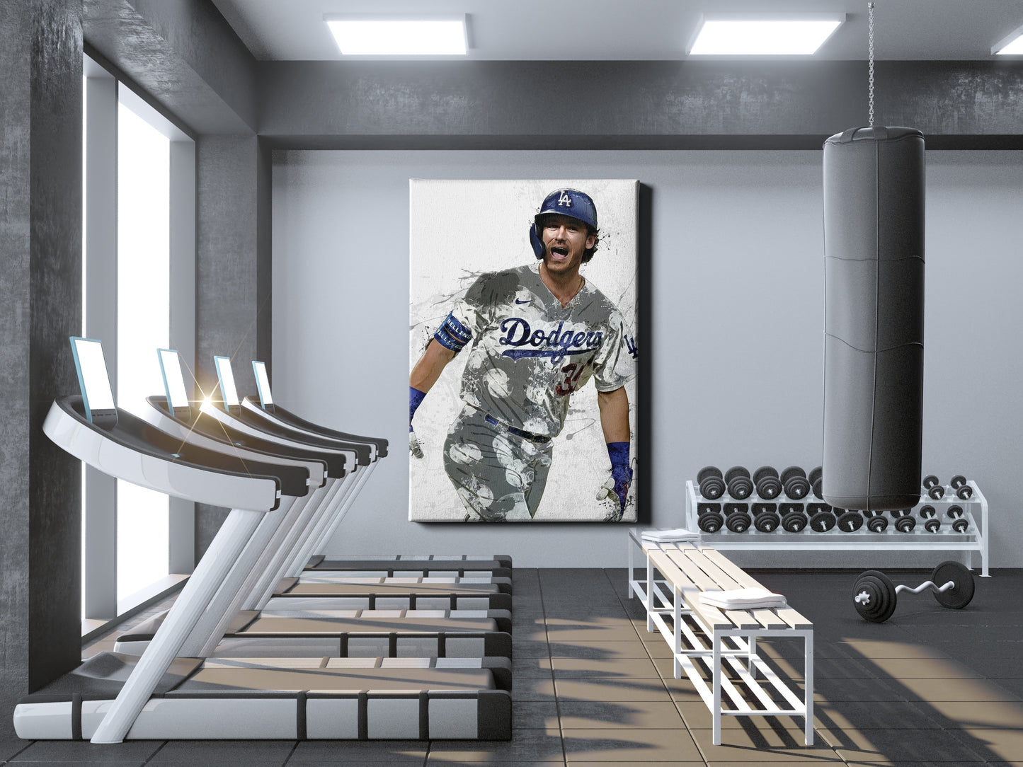 Cody Bellinger Poster Los Angeles Dodgers Championship Baseball Hand Made Posters Canvas Print Wall Art Man Cave Gift Home Kids Decor