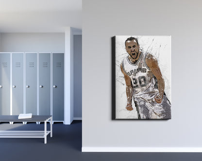 Manu Ginobili Poster San Antonio Spurs Basketball Painting Hand Made Posters Canvas Print Kids Wall Art Home Man Cave Gift Decor