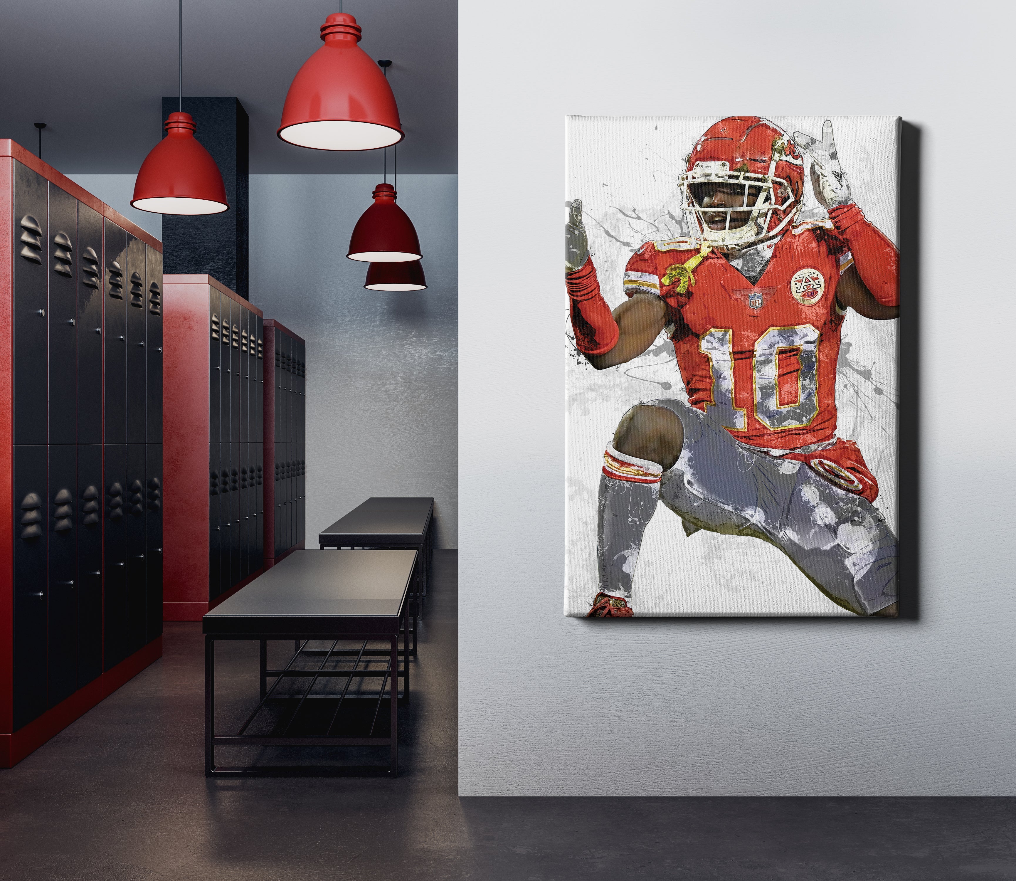 Tyreek Hill Poster Kansas City Chiefs Canvas Wrap Wall Art 