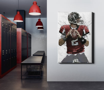 Matt Ryan Poster Atlanta Falcons Football Painting Hand Made Posters Canvas Print Kids Wall Art Home Man Cave Gift Decor