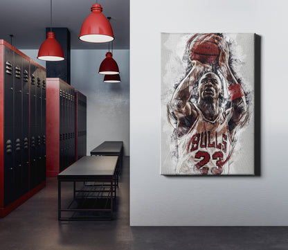 Michael Jordan Art Poster Chicago Bulls Basketball Hand Made Posters Canvas Framed Print Wall Kids Art Man Cave Gift Home Decor