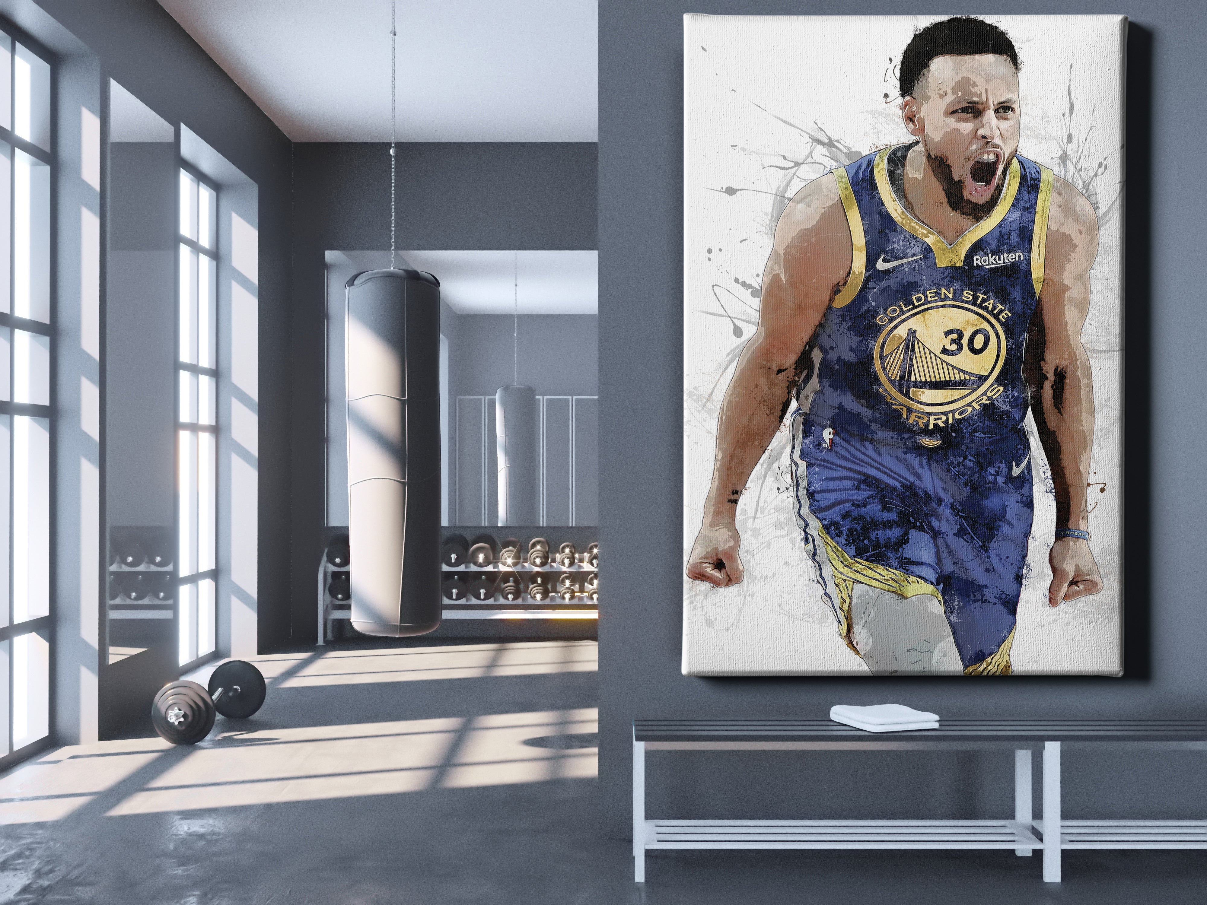Stephen Curry Art Poster Golden State Warriors Basketball Hand Made Po –  CanvasBlackArt
