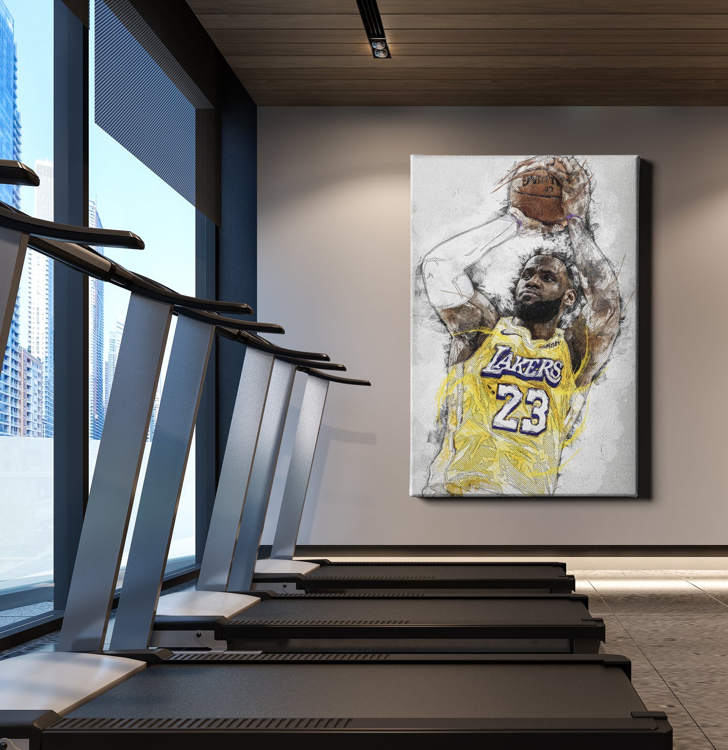 Lebron James Art Poster Los Angeles Lakers Basketball Hand Made Posters Canvas Framed Print Wall Kids Art Man Cave Gift Home Decor