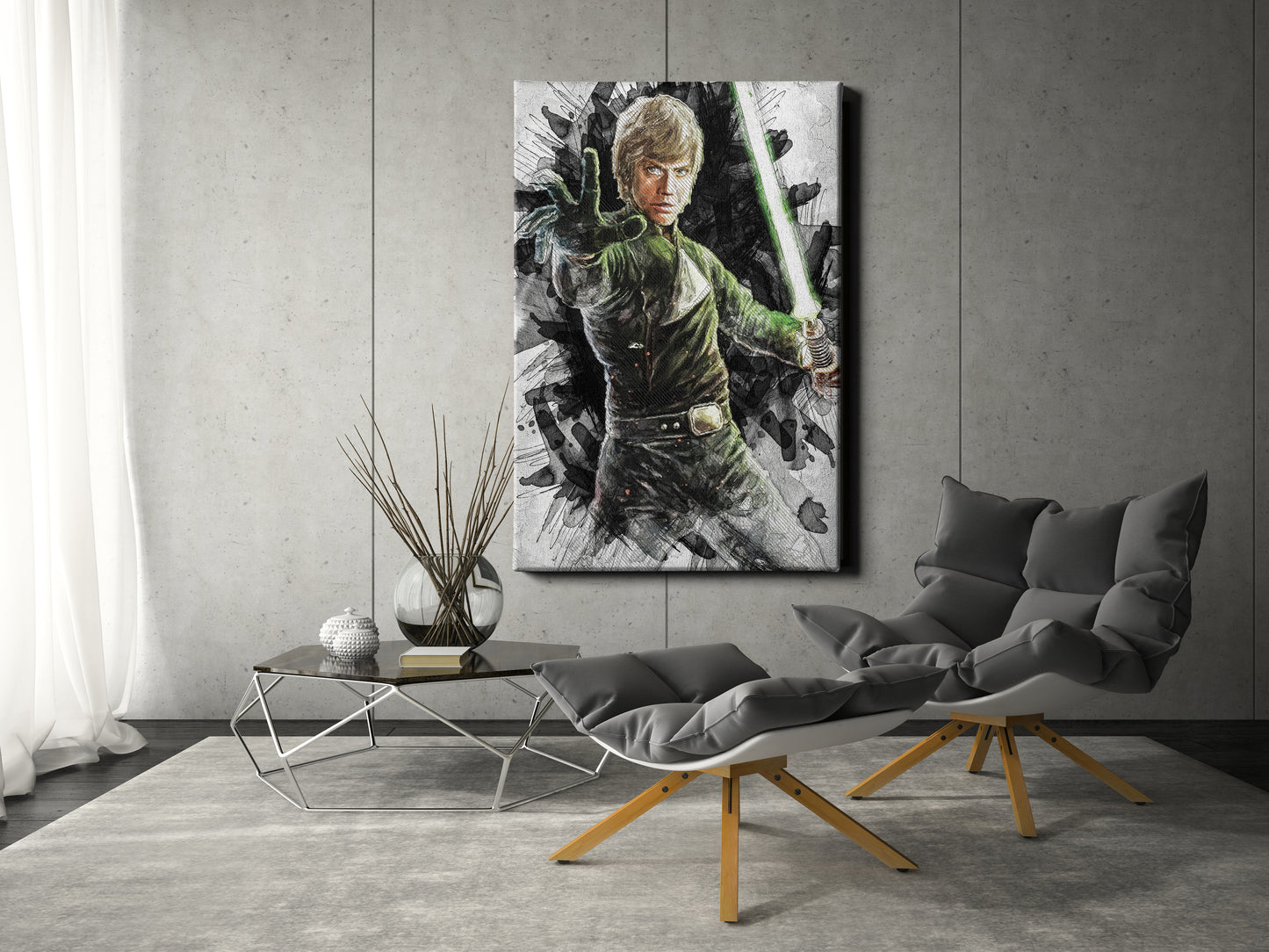 Luke Skywalker Poster Star Wars Movie Painting Hand Made Posters Canvas Print Kids Wall Art Man Cave Gift Home Decor