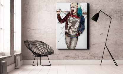 Harley Quinn Poster DC Superhero Comics Painting Hand Made Posters Canvas Print Kids Wall Art Man Cave Gift Home Decor