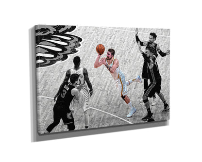 Luka Doncic Game Winning 3 Point Floater Poster Basketball Hand Made Posters Canvas Framed Print Wall Kids Art Man Cave Gift Home Decor