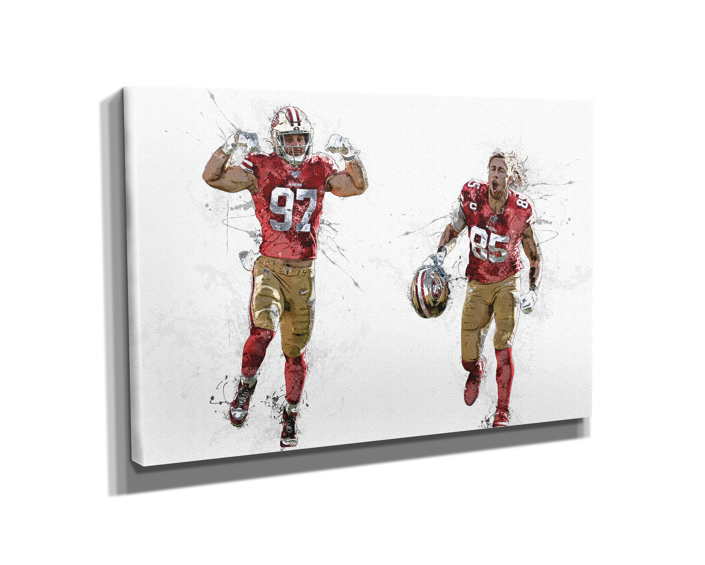 Nick Bosa George Kittle Poster San Fransisco 49ers Football Painting Hand Made Posters Canvas Print Wall Kids Art Man Cave Gift Home Decor