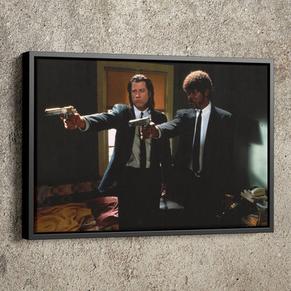 Pulp Fiction Poster Vincent and Jules Gangsta Movie Hand Made Posters Canvas Print Wall Art Home Decor