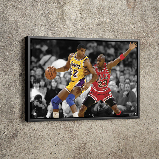 Michael Jordan Magic Johnson Poster Bulls Lakers Basketball Hand Made Posters Canvas Print Wall Kids Art Man Cave Gift Home Decor