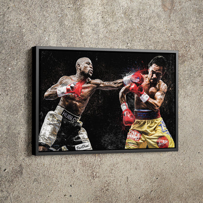 Floyd Mayweather Vs Manny Pacquiao Poster Boxing Hand Made Posters Canvas Print Wall Art Home Man Cave Gift Decor