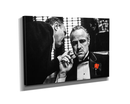 The Godfather Poster Black and White Don Vito Corleone  Hand Made Posters Canvas Print Wall Art Home Decor