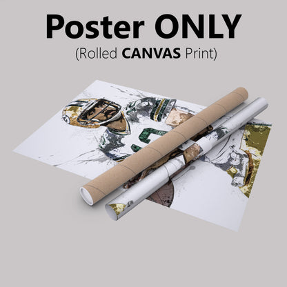 Aaron Rodgers Art Poster Green Bay Packers  Football Hand Made Posters Canvas Print Kids Wall Art Man Cave Gift Home Decor