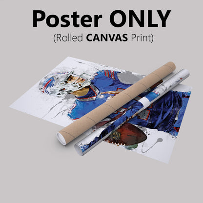 Josh Allen Poster Buffalo Bills Footbal Hand Made Posters Canvas Print Wall Art Man Cave Gift Home Kids Decor